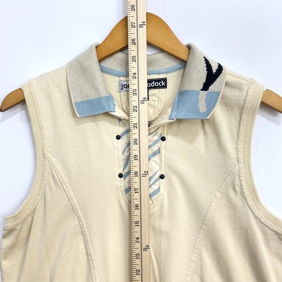 Jamie Sadock Tank Top Women's XL Beige Sleeveless Zipper Collared Golf Top - Picture 5 of 8